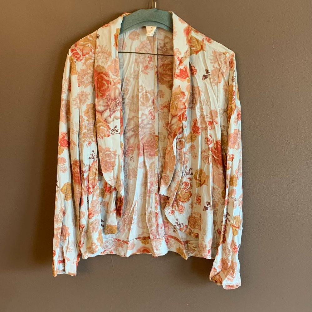 BCNU Lightweight Open Front Floral Blazer